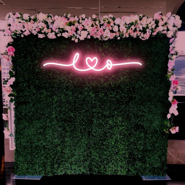 Wedding Name Neon Sign with Heart