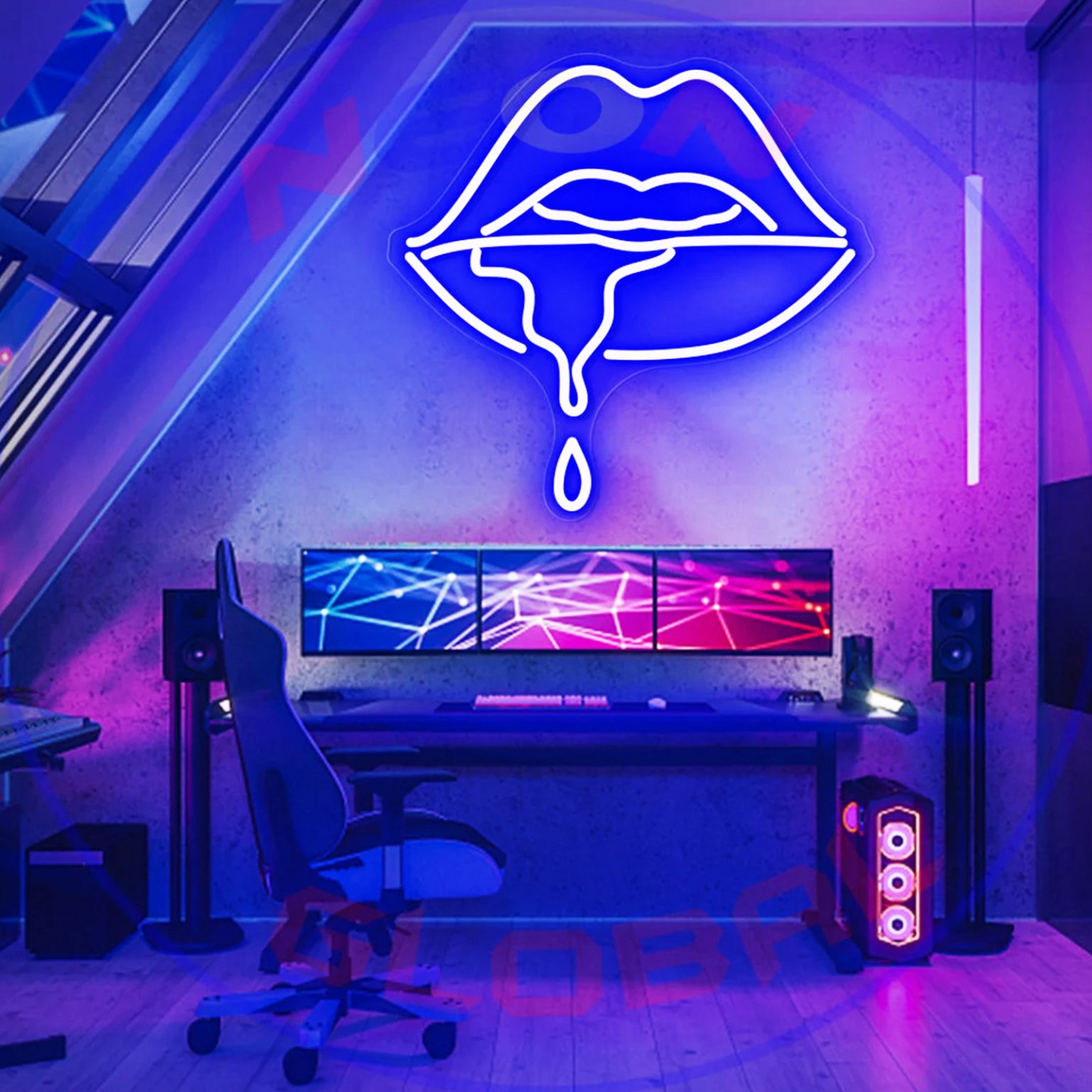 Dripping Lips Cool Neon Sign | Liuyang Lamps
