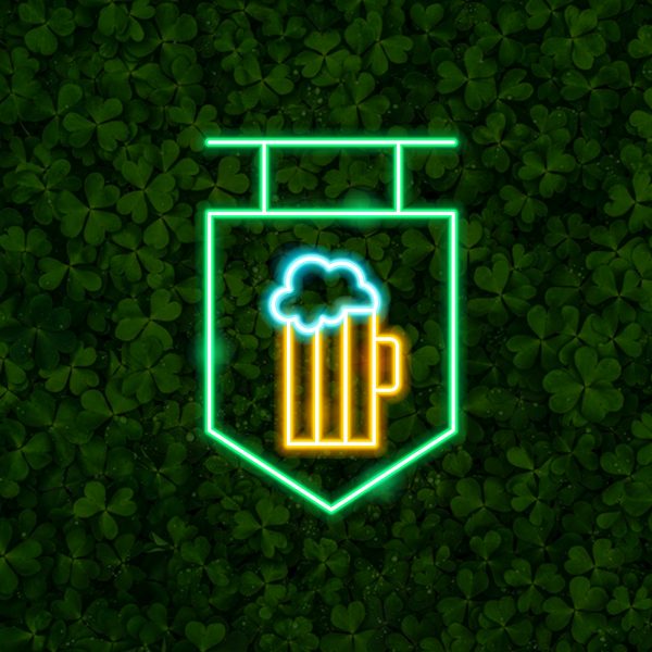 St. Patrick's Day Beer Flag Neon Sign